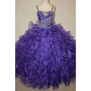 NEW LITTLE ROSIE girl's glitz pageant dress in purple
